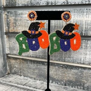 Beaded “Boo Earrings “ NWT